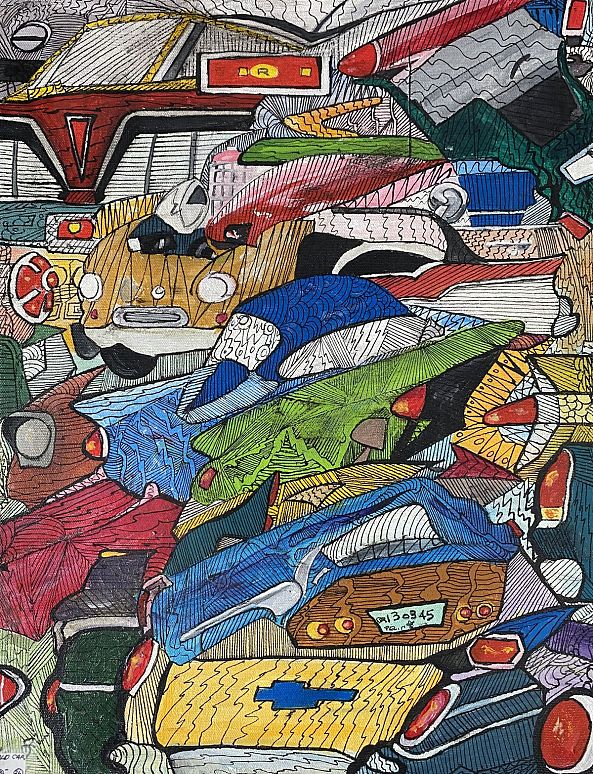 Old Cars - Pop Art-Denis Roucau