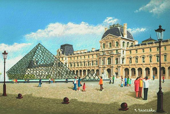 paris, la pyramide du louvre ( postal card )-Thierry Traccoën