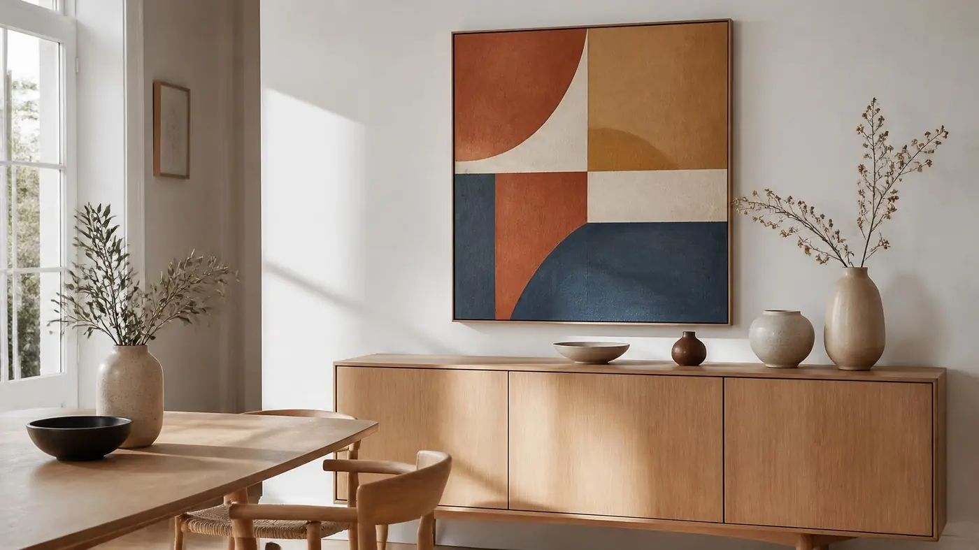 Une toile dans une salle à manger