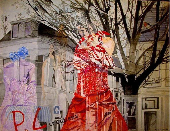 le rouge gorge et la robe rouge-patrick levaillant