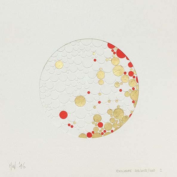 Composition in Red White and Gold-Mick Wout