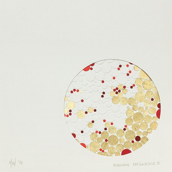 Composition in Red White and Gold II-Mick Wout