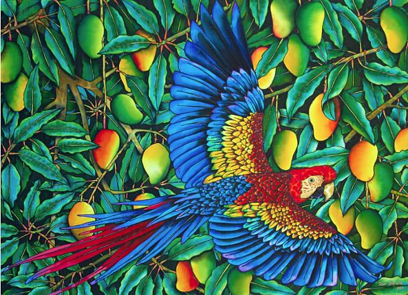 Macaw in Mango Tree-Daniel Jean-Baptiste