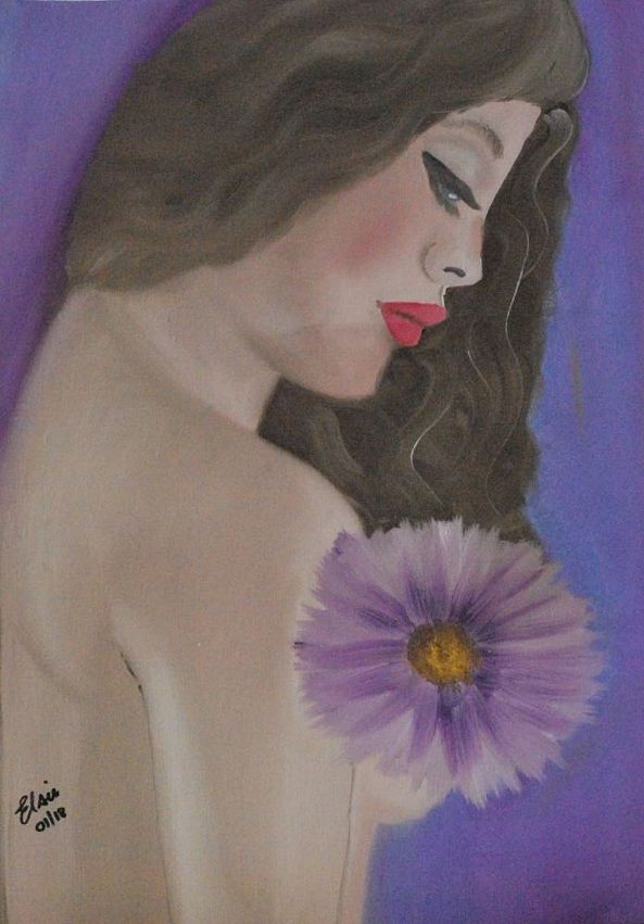 Lady with the purple flower-Elsie  Brummer