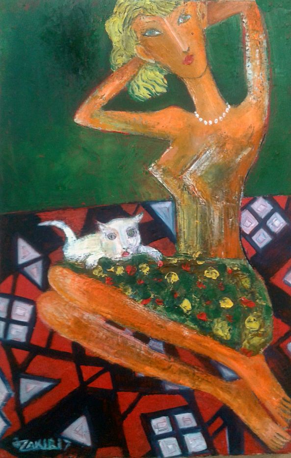 .Girl and cat-ZAKIR AHMEDOV
