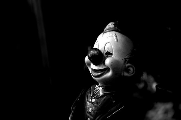Portrait of a Clown Doll B&W-Cristo Dias