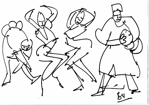 the drummer and the dancers-Akpan Usoroh