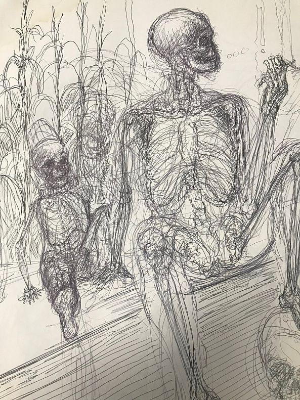 skeletons with corn-Fausto Cantu