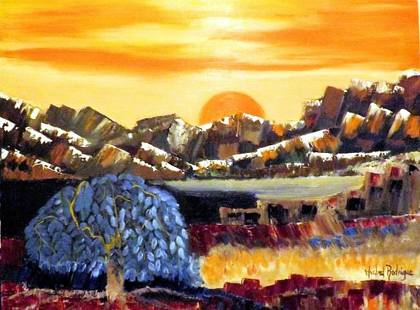 Sunrise on a chinese tree-MICHEL JOSEPH RODRIGUE