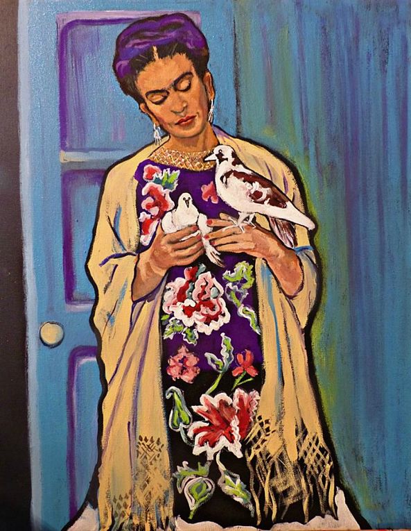 Frida and Her Mourning Doves-Louise Neal-Pedroza