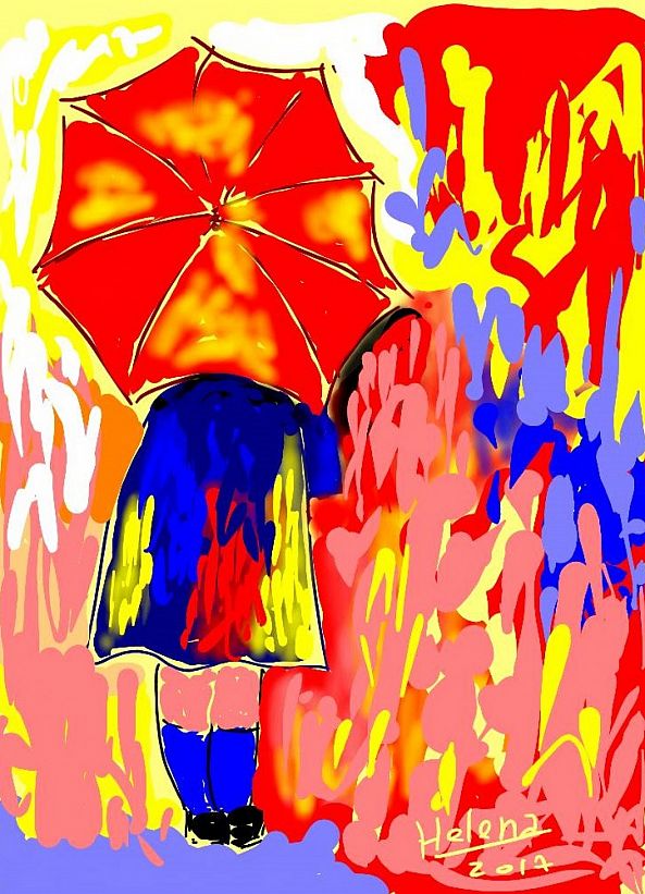girl with umbrella-Maria Santos
