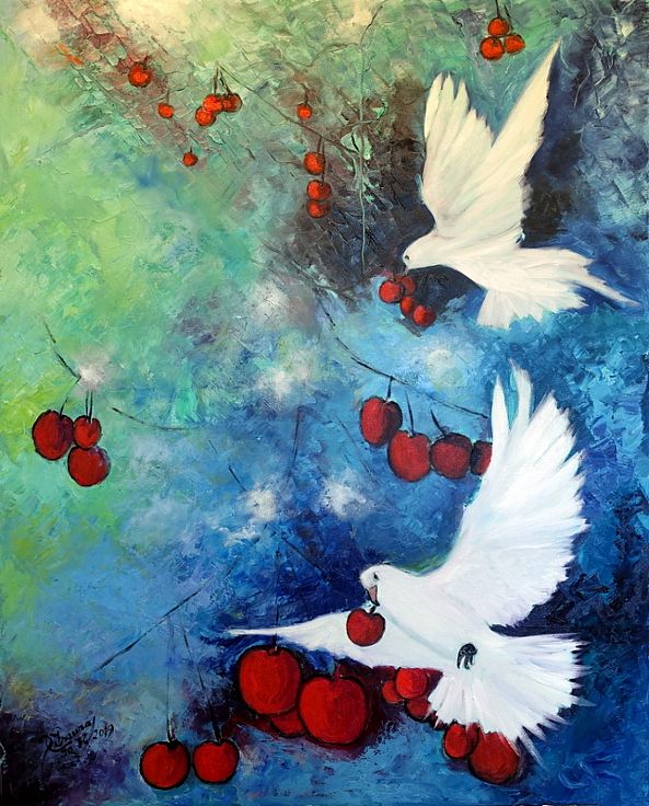 Birds also love cherries-Isaura XAvier Campos
