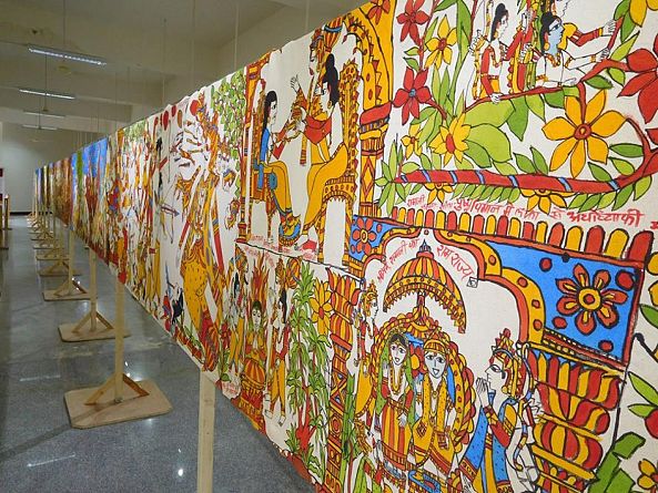 55 Meter Long RAMAYAN Scroll Painting On Canvas-Bhanu  Dudhat