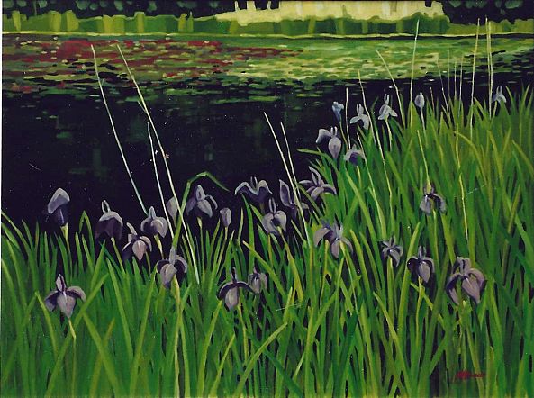 Lilies by the pond-Mario Buscio