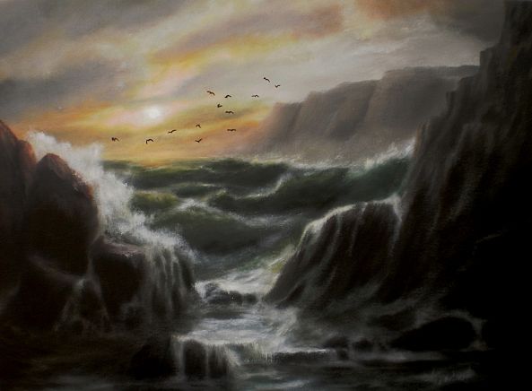 Tempest by Agelki, 40x50cm, oil on canvas-Ageliki Alexandridou