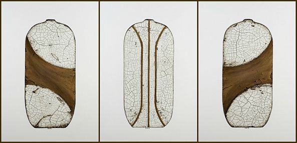 Raku Pottery Series V Triptych-Terri Deskins