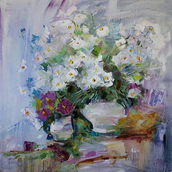 painting *Bouquet of flowers* Emotion of Freedom-Kseniya Kovalenko