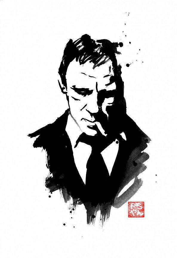 james bond-pechane sumi-e