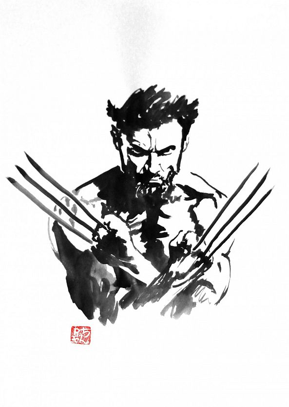 wolverine-pechane sumi-e