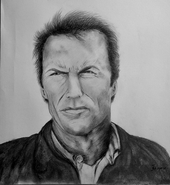 portrait de Clint Eastwood-Jacqueline Ropers