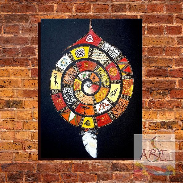 African Dreamcatcher ( talisman painting)-Oksana Podolska