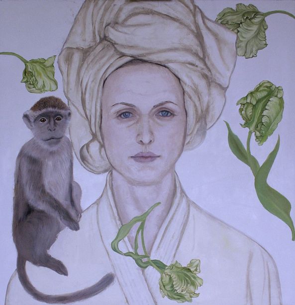 "Portraiture in bathrobe and Monkey" -Natalie Levkovska