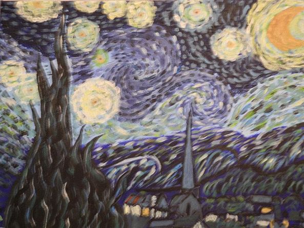Reproduction of  The Starry Night by Vincent van Gogh-Neluta Staicut