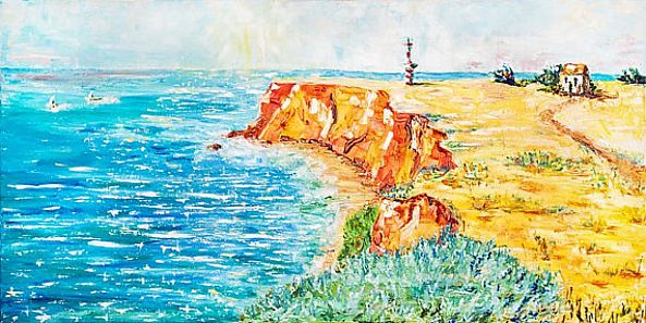 Lighthouse on the sea beach -Tatyana Pchelnikova