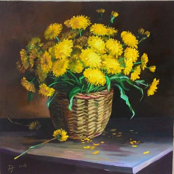 Basket with dandelions-Ralitsa  Petrova