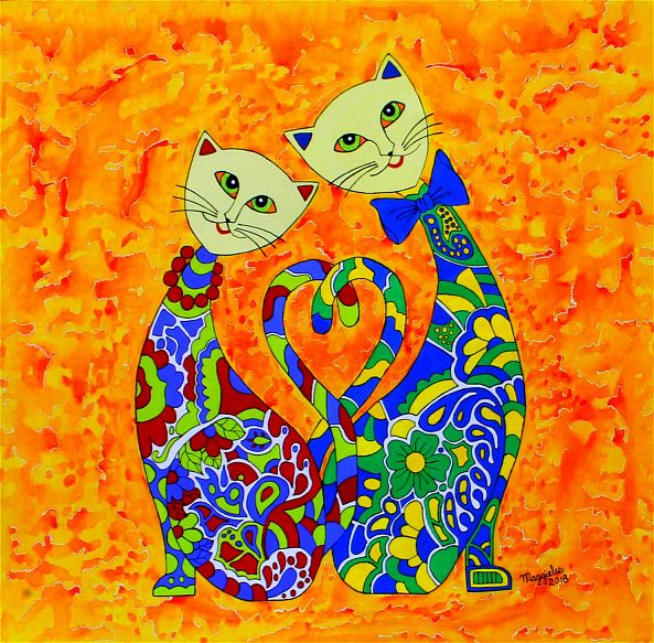 S0LD - Batik Cats-Maggie Lee