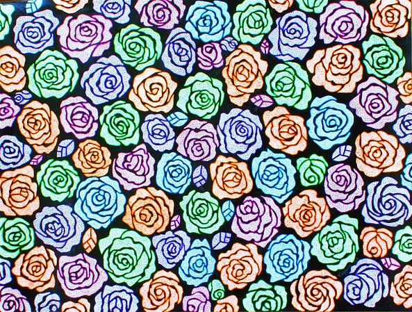 Roses acrylic signed-Maggie Lee