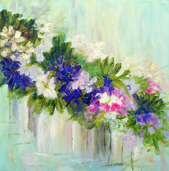 Flowers in Blue-White-Magenta-Aase Lind