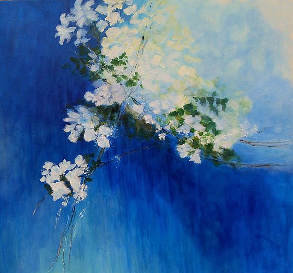 Flowers in Blue - SOLD-Aase Lind