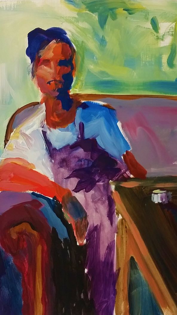 sitting artist-Gabriel Bouffard