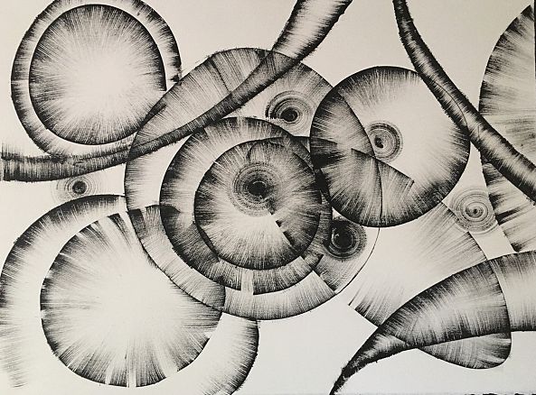 Black and White Abstract Drawing 19 by Kozyuk-Khrystyna Kozyuk