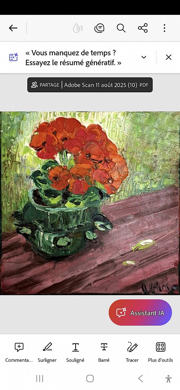 Geraniums in a turtle pot-Ligia Moya