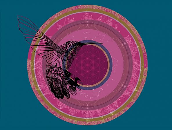 Hummingbird Happiness Mandala-Karin Roberts