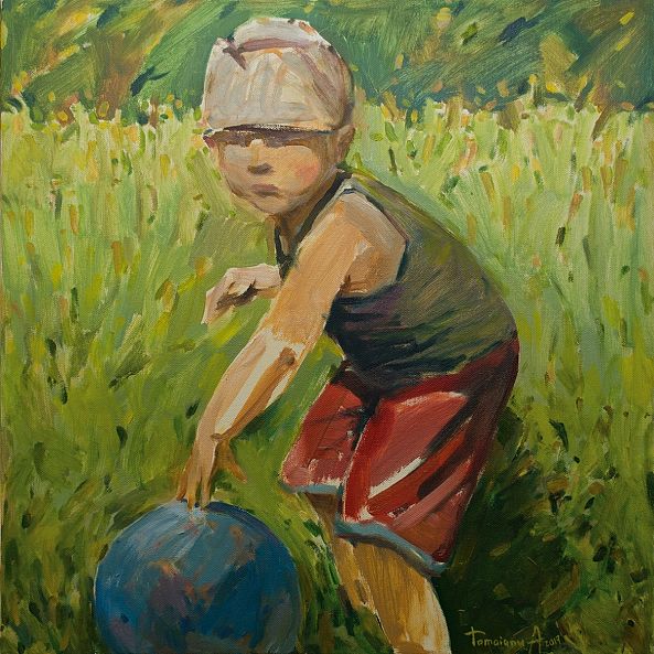 Kid with ball-Anatolii TOMOIANU