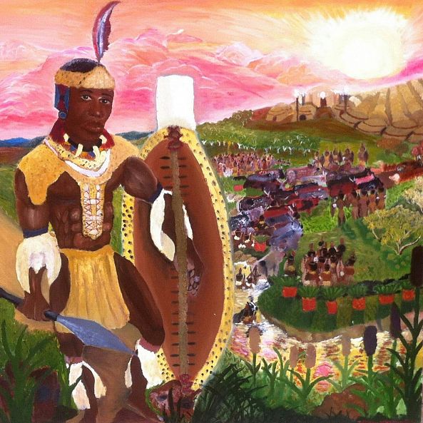 Shaka Zulu art-Teboho Thakhisi