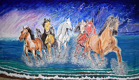 9 chevaux dans la tempête-Denis Roucau