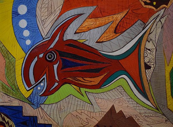 Poisson aux influences amérindiennes (Mi'kmaq)-Denis Roucau