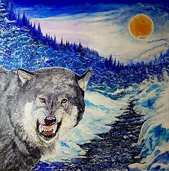 Wolf in Winter-Denis Roucau