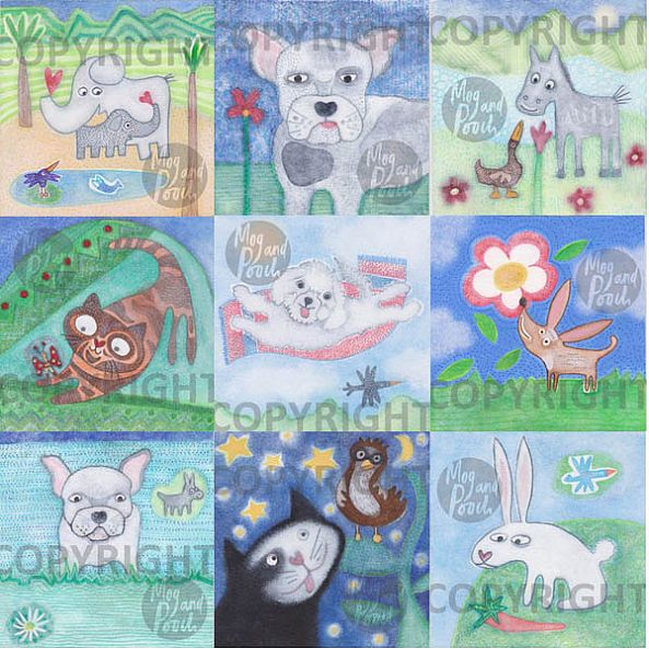 Animal Art with Heart for Animal Welfare-Mog and Pooch