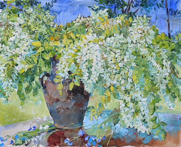 Cherry flowers still life-Andrii Kutsachenko