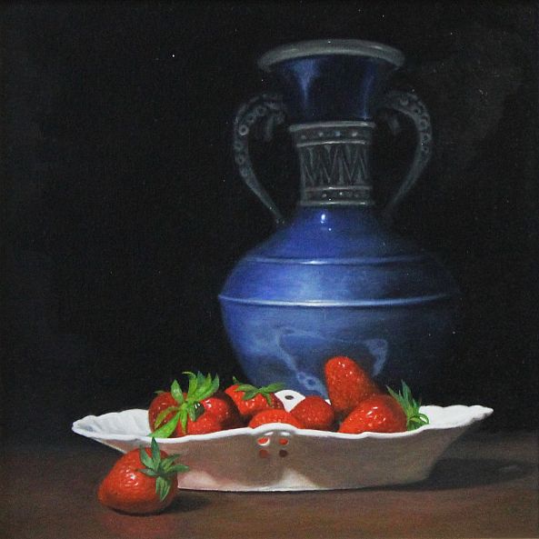 Blue Vase and Strawberries-James Zhao