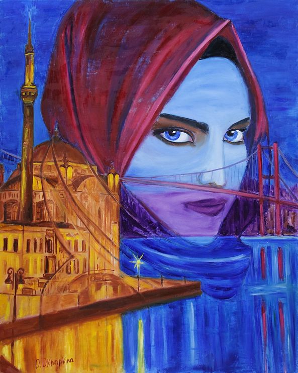 Woman-Turkey from series Women of the World, oil on canvas-Oksana Okhapkina