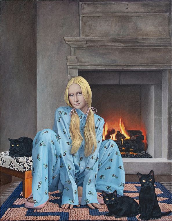 Contemporary portrait "By the Fireplace"-Nataliya Bagatskaya