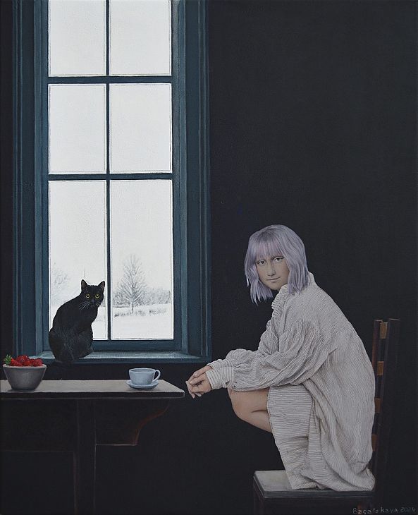 Contemporary portrait "Morning Coffee"-Nataliya Bagatskaya