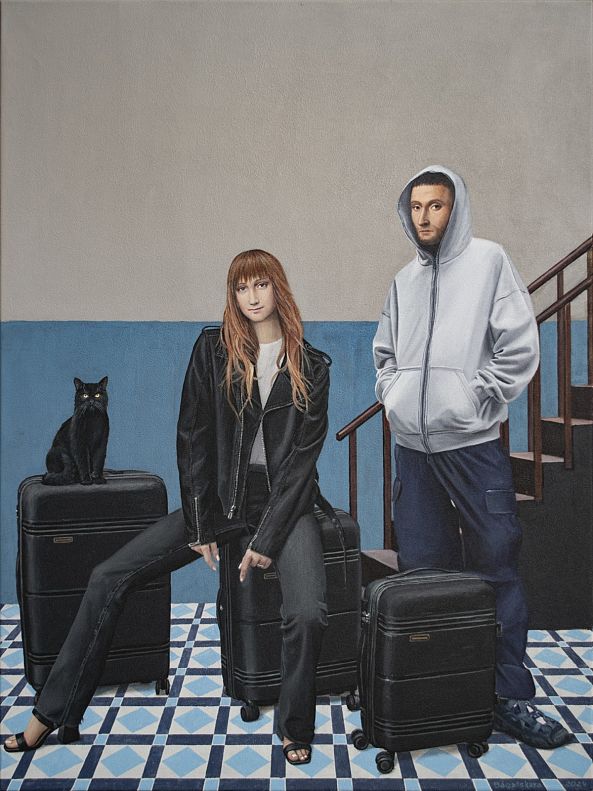 Contemporary portrait "As We Wait for the Taxi"-Nataliya Bagatskaya