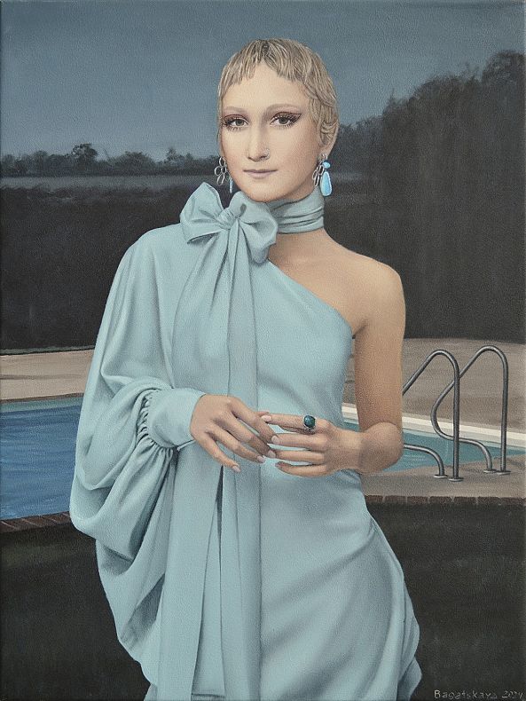 Contemporary portrait "Poolside Party"-Nataliya Bagatskaya
